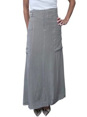 Journal Standard Japan Cupro Rayon Utility Maxi Skirt Gray 38